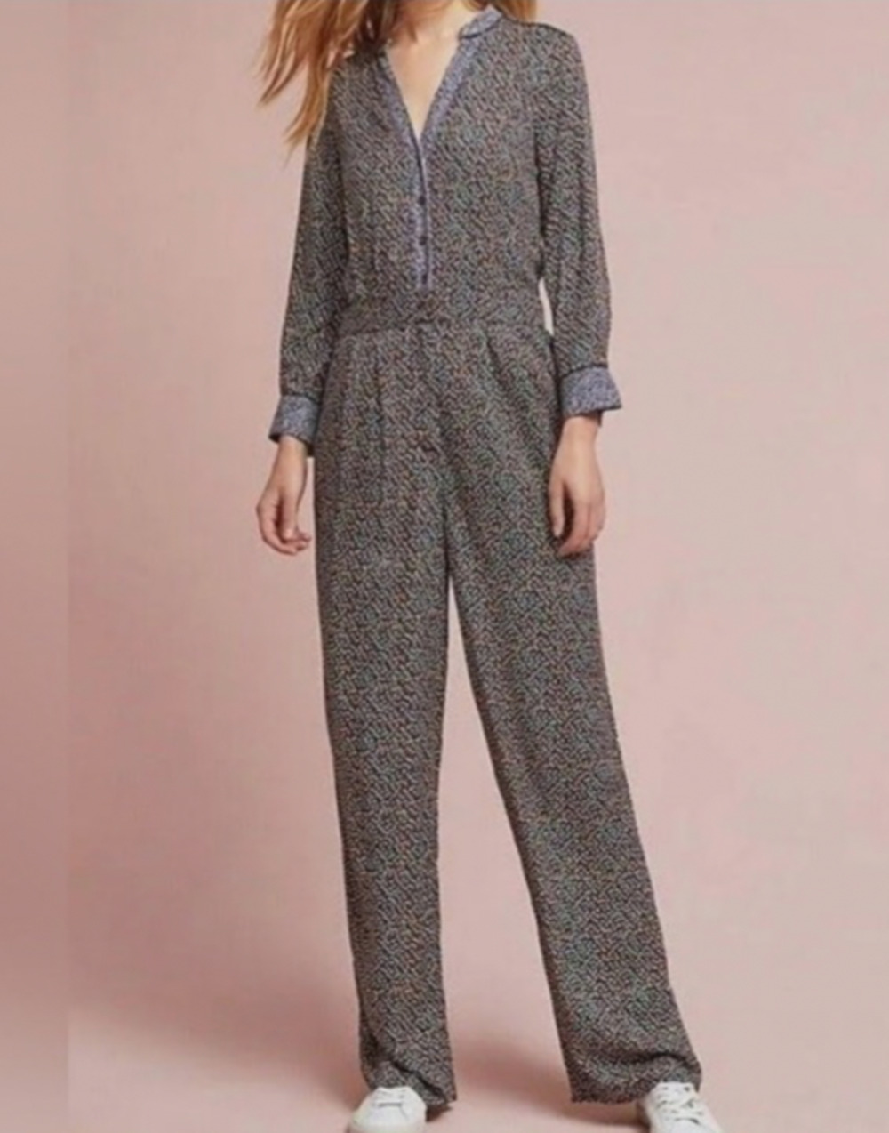 NEW Anthro ETT:TWA Women's 4 Christine Jumpsuit Multicolored Print Rayon A5